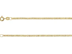 9ct Yellow Gold 1.8mm Filed Hollow Curb Chain 16"/40cm Extra Light Hallmarked