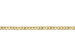 9ct Yellow Gold 1.8mm Filed Hollow Curb Chain 16