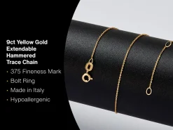 9ct Yellow Gold 0.9mm Flat Filed Oval Trace Chain With Extender 18-20"/45-50cm Unhallmarked