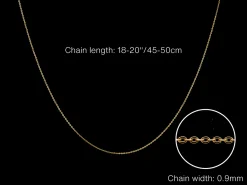 9ct Yellow Gold 0.9mm Flat Filed Oval Trace Chain With Extender 18-20