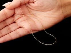 9ct Yellow Gold 0.9mm Flat Filed Oval Trace Chain With Extender 18-20