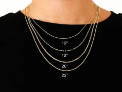 9ct Yellow Gold 1.2mm Flat Filed Oval Trace Chain 18