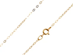 9ct Yellow Gold 1.2mm Flat Filed Oval Trace Chain 16"/40cm Unhallmarked