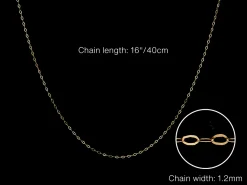 9ct Yellow Gold 1.2mm Flat Filed Oval Trace Chain 16