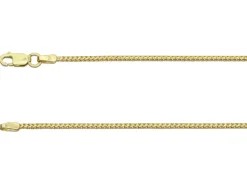 9ct Yellow Gold 1.3mm Franco Chain 18"/45cm Hallmarked