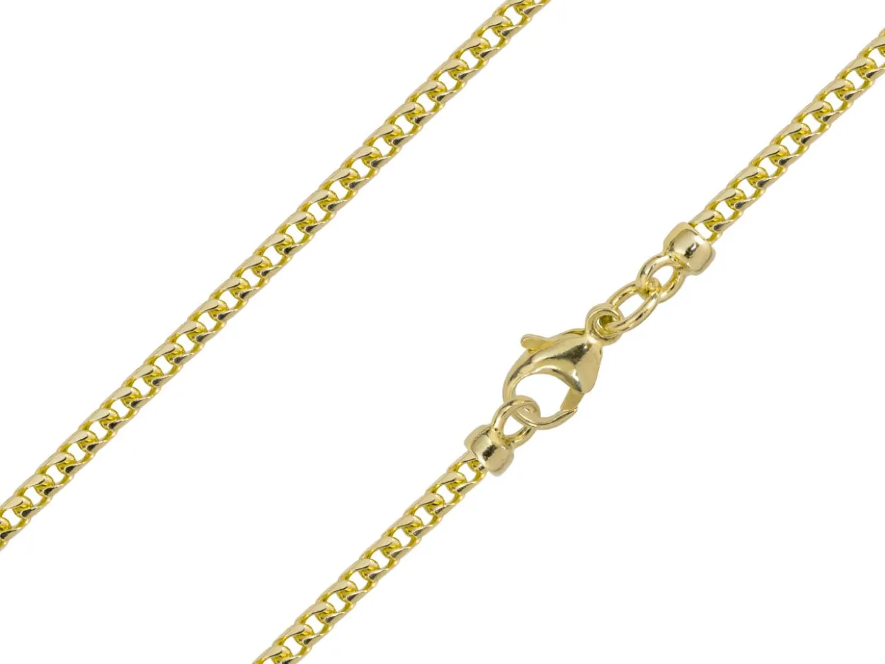 9ct Yellow Gold 2.4mm Franco Chain 16"/40cm Hallmarked