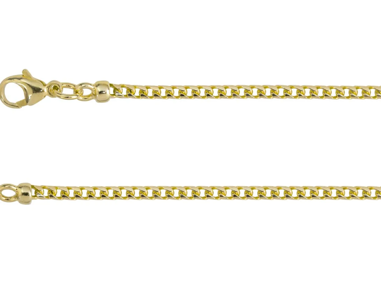 9ct Yellow Gold 2.4mm Franco Chain 16"/40cm Hallmarked