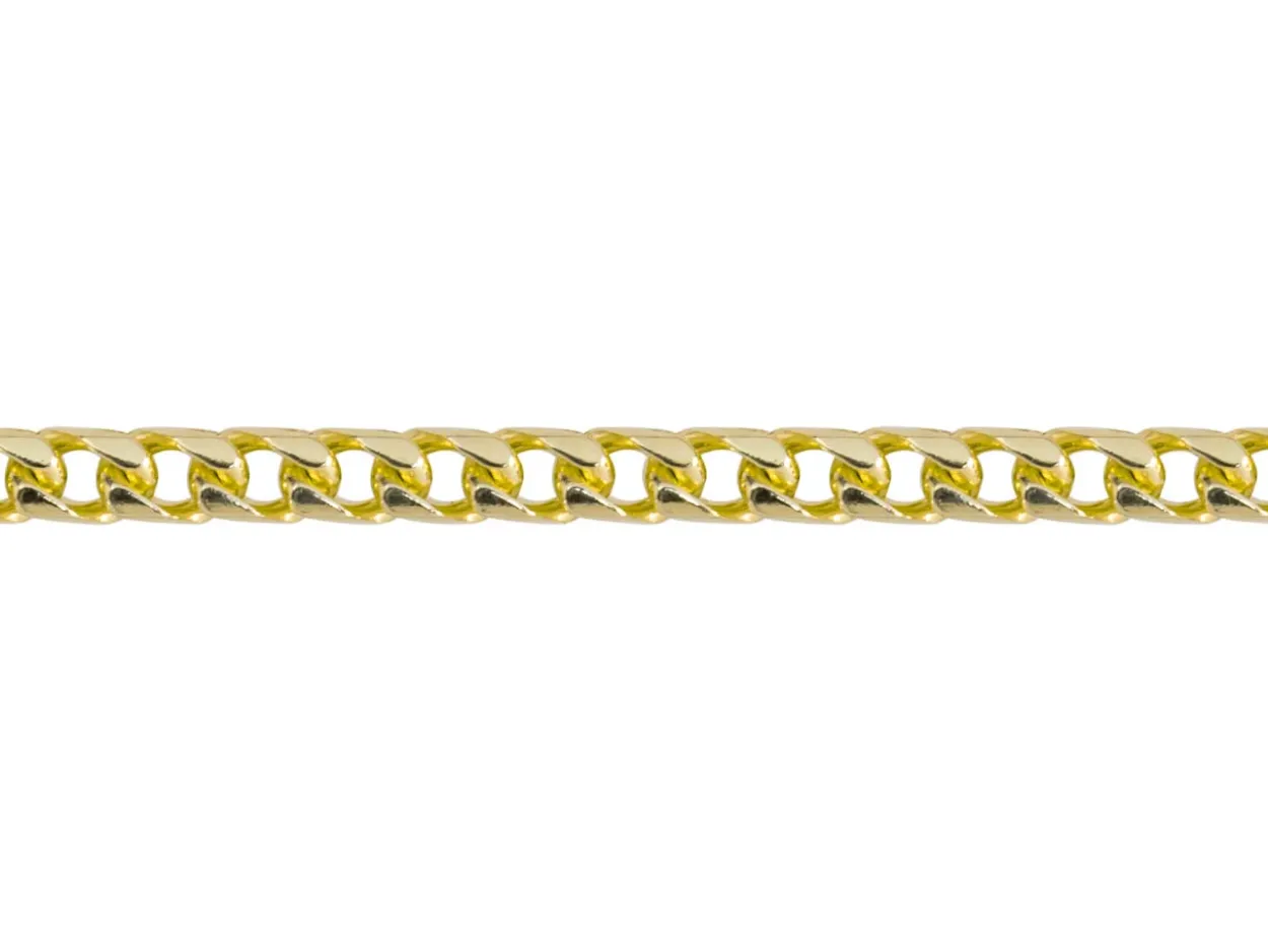 9ct Yellow Gold 2.4mm Franco Chain 16"/40cm Hallmarked