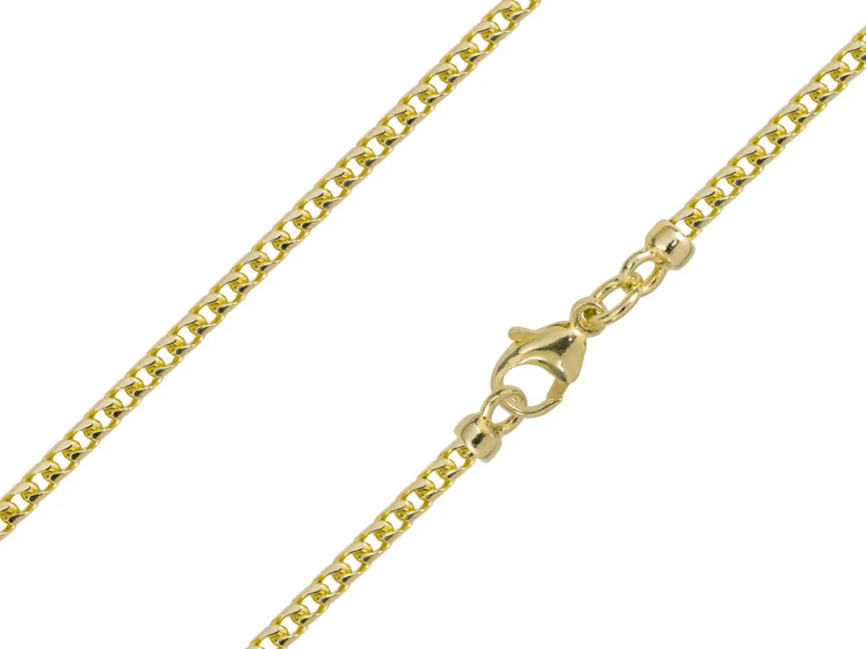9ct Yellow Gold 2.4mm Franco Chain 18"/45cm Hallmarked