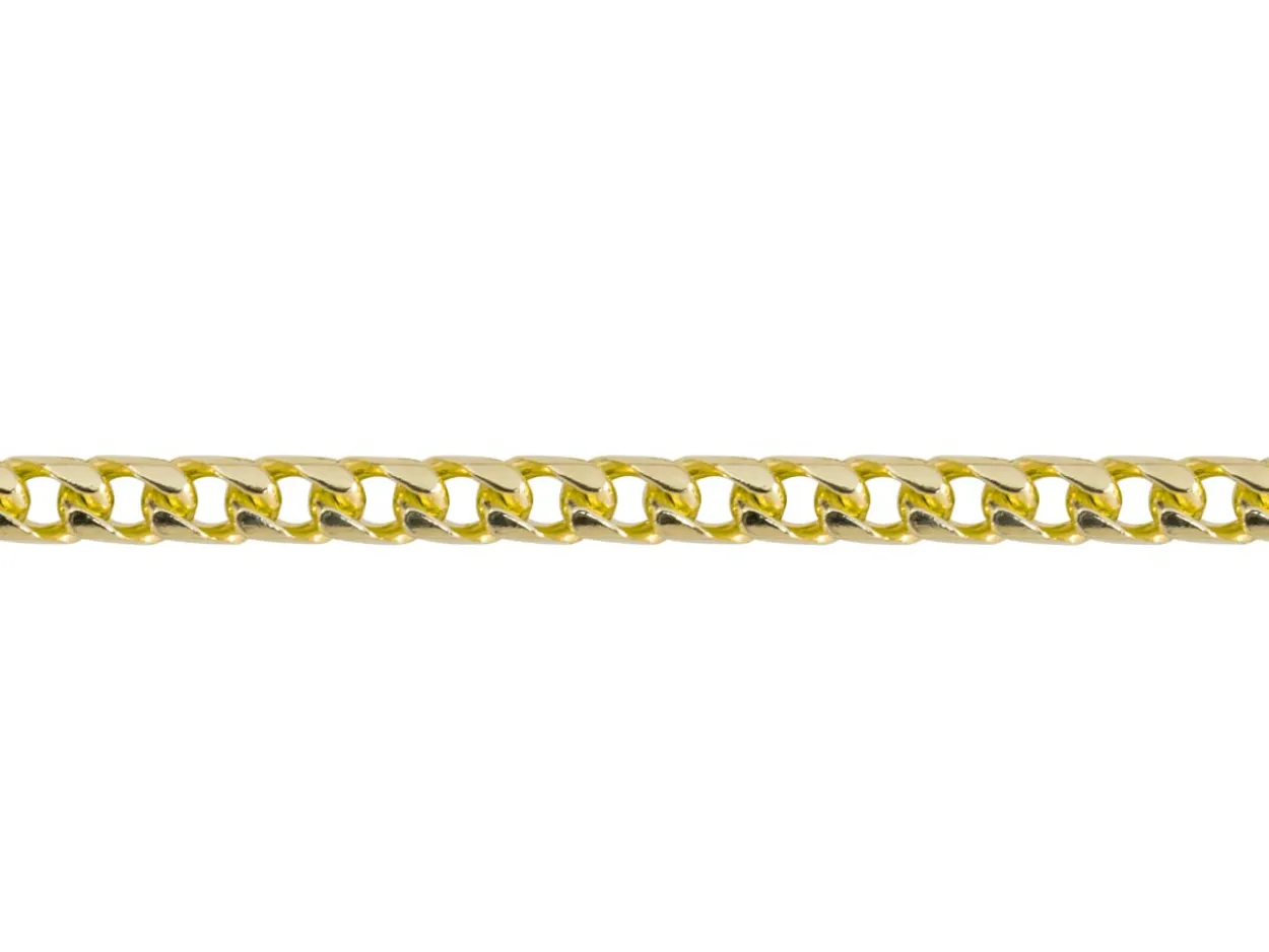 9ct Yellow Gold 2.4mm Franco Chain 18"/45cm Hallmarked