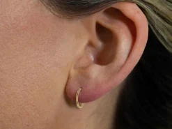 9ct Yellow Gold 10.0mm Hinged Sleeper Superlight Hoops, Pack Of 2, 100% Recycled Gold
