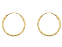 9ct Yellow Gold 12.0mm Hinged Sleeper Superlight Hoops, Pack Of 2, 100% Recycled Gold