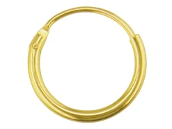 18ct Yellow Gold 11mm Hinged Sleeper Hoop Earring, 100% Recycled Gold