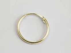 18ct Yellow Gold 11mm Hinged Sleeper Hoop Earring, 100% Recycled Gold