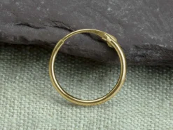 18ct Yellow Gold 11mm Hinged Sleeper Hoop Earring, 100% Recycled Gold