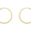 9ct Yellow Gold 14.0mm Hinged Sleeper Superlight Hoops, Pack Of 2, 100% Recycled Gold