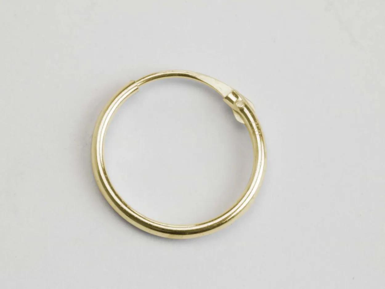 18ct Yellow Gold 11.0mm Hinged Sleeper Hoop Earrings, Pack Of 2, 100% Recycled Gold