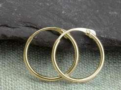 18ct Yellow Gold 11.0mm Hinged Sleeper Hoop Earrings, Pack Of 2, 100% Recycled Gold