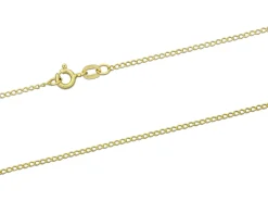 9ct Yellow Gold 1.5mm Open Curb Chain 16"/40cm Hallmarked