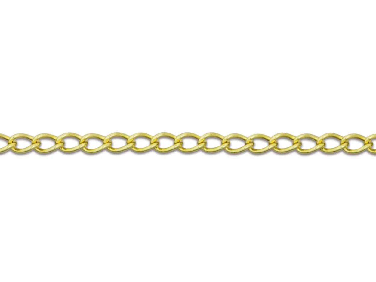 9ct Yellow Gold 1.5mm Open Curb Chain 20"/50cm Hallmarked
