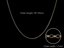 9ct Yellow Gold 1.7mm Oval Belcher Chain 18
