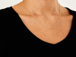 9ct Yellow Gold 1.7mm Oval Belcher Chain 18