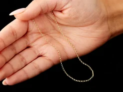 9ct Yellow Gold 1.7mm Oval Belcher Chain 18