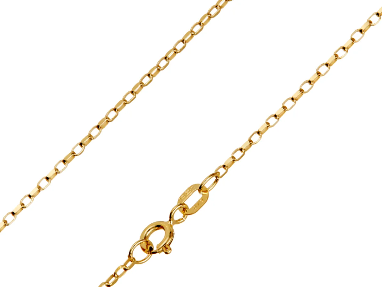 9ct Yellow Gold 1.7mm Oval Belcher Chain 20"/50cm Hallmarked