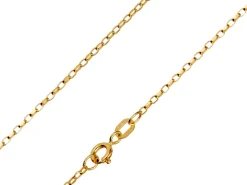 9ct Yellow Gold 1.7mm Oval Belcher Chain 16"/40cm Hallmarked