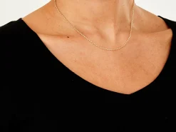 9ct Yellow Gold 1.7mm Oval Belcher Chain 16