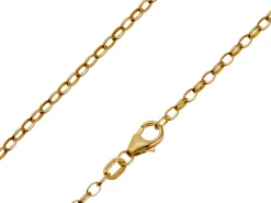 9ct Yellow Gold 2.3mm Oval Belcher Chain 16"/40cm Hallmarked