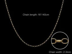 9ct Yellow Gold 2.3mm Oval Belcher Chain 16
