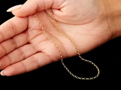 9ct Yellow Gold 2.3mm Oval Belcher Chain 16