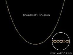 9ct Yellow Gold 1.2mm Oval Trace Chain 18