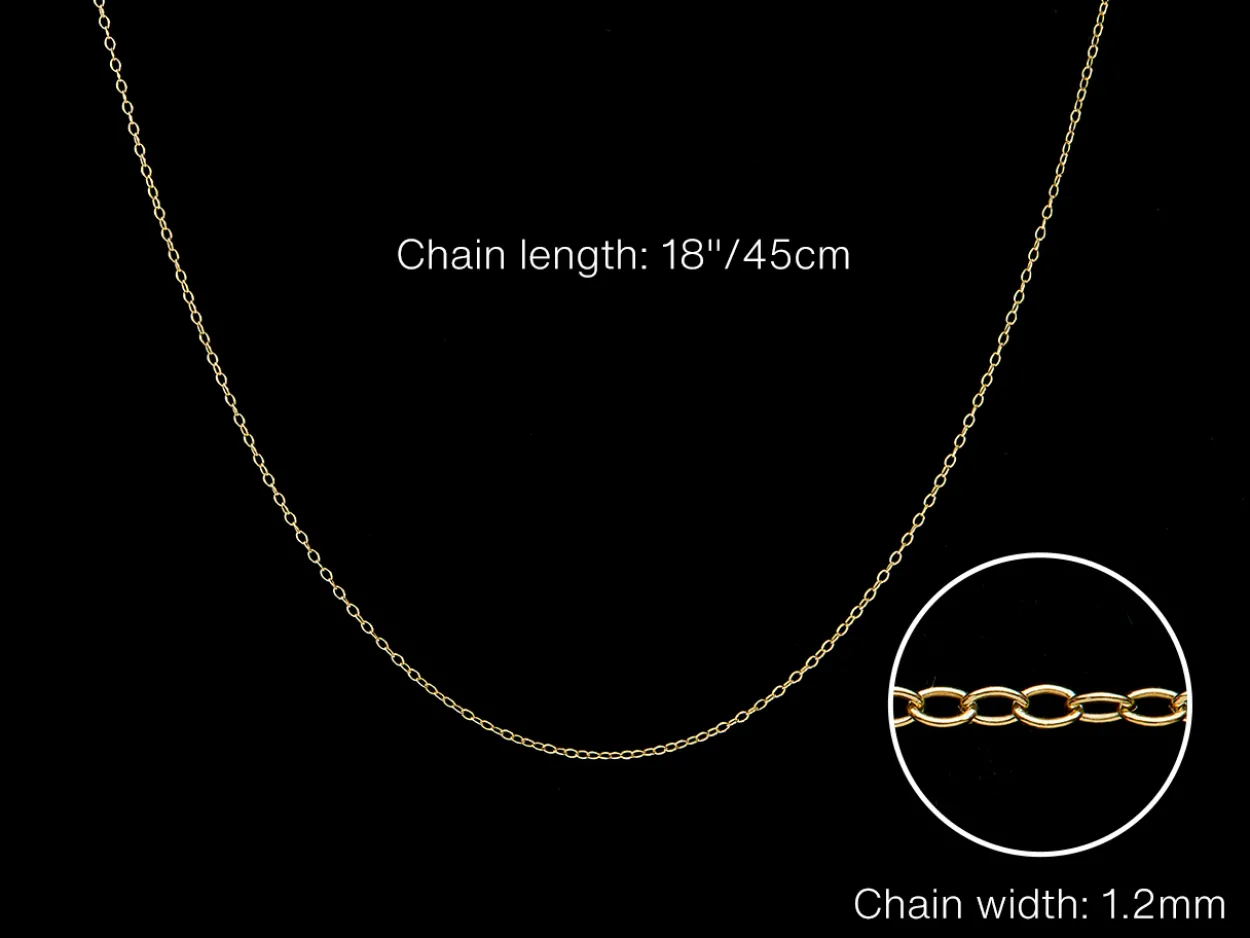 9ct Yellow Gold 1.2mm Oval Trace Chain 18"/45cm Unhallmarked