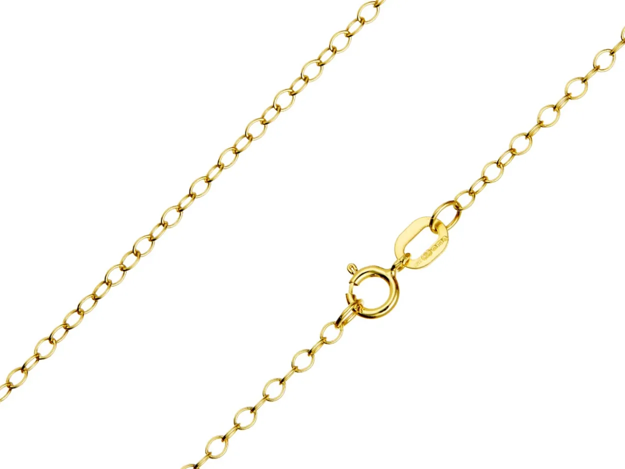 9ct Yellow Gold 1.7mm Oval Trace Chain 18"/45cm Hallmarked