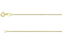 9ct Yellow Gold 1.0mm Oval Trace Chain 18"/45cm Hallmarked