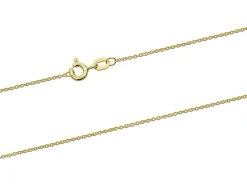 9ct Yellow Gold 1.0mm Oval Trace Chain 18"/45cm Hallmarked