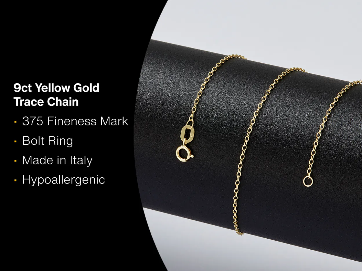 9ct Yellow Gold 1.2mm Oval Trace Chain 16"/40cm Unhallmarked