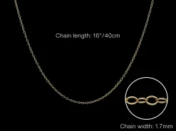 9ct Yellow Gold 1.7mm Oval Trace Chain 20