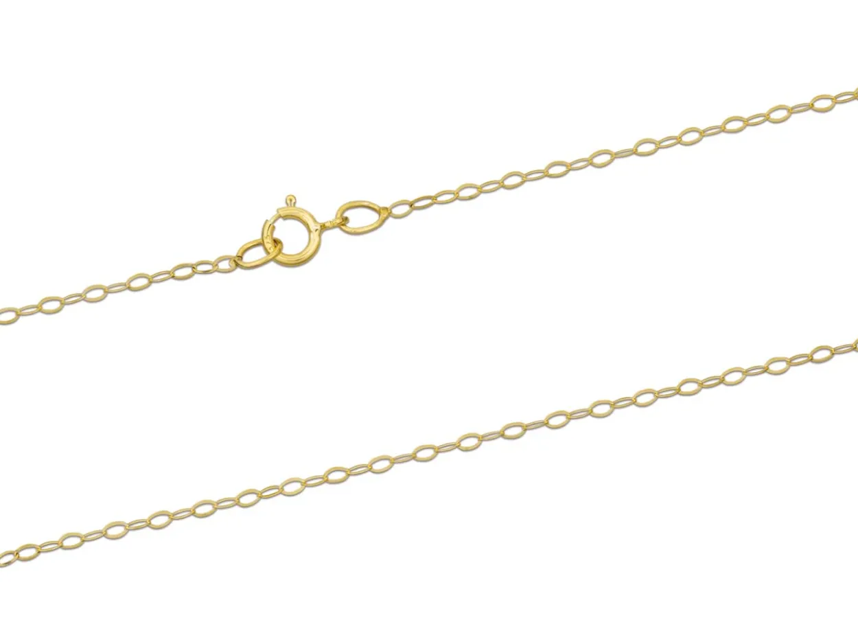 9ct Yellow Gold 1.2mm Oval Trace Chain 20"/50cm Unhallmarked