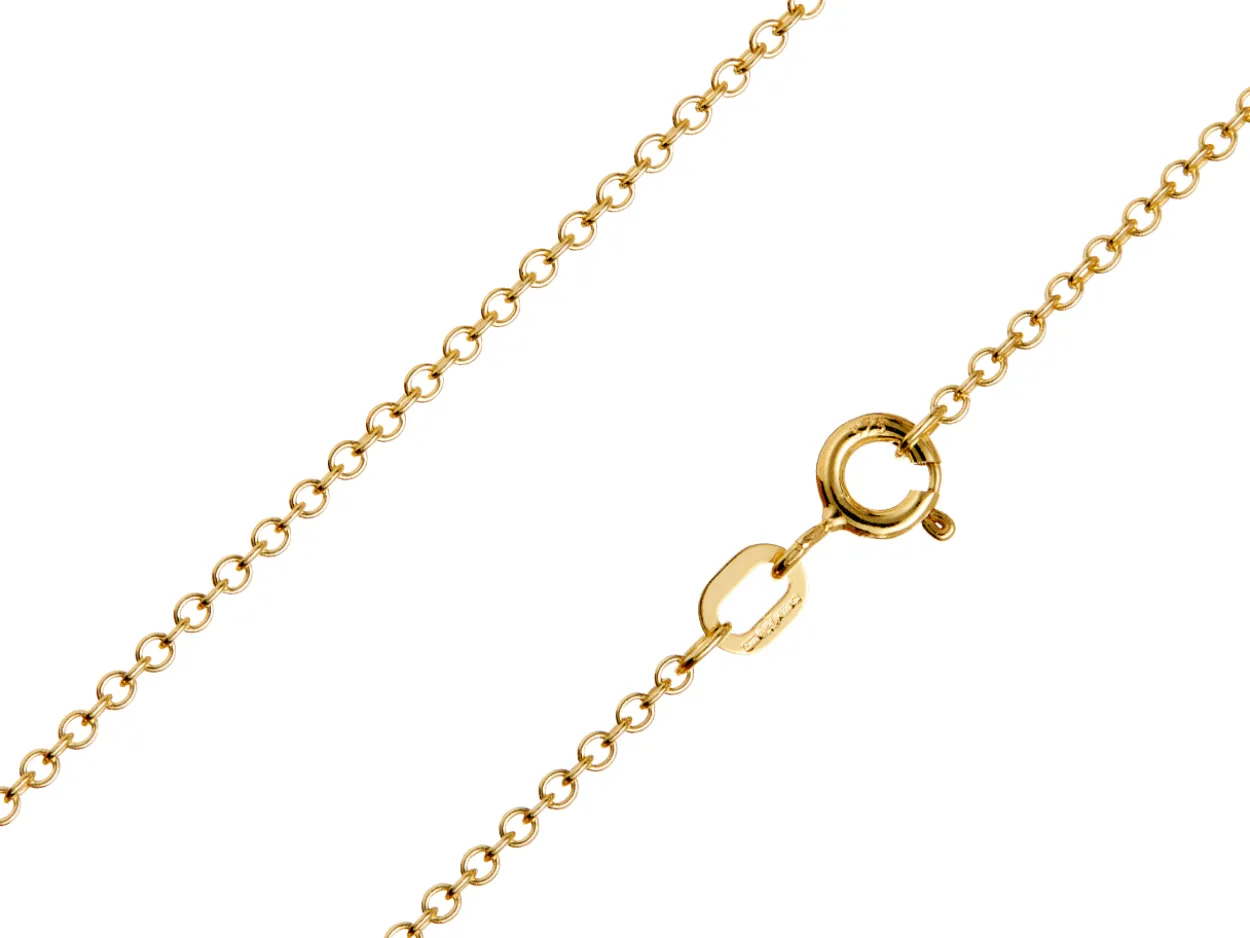 9ct Yellow Gold 1.6mm Oval Trace Chain 16"/40cm Hallmarked