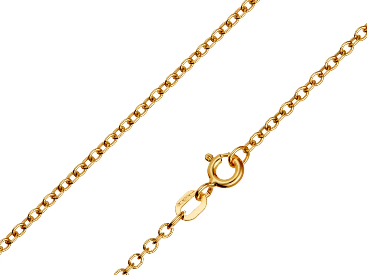 9ct Yellow Gold 2.0mm Oval Trace Chain 20"/50cm Hallmarked