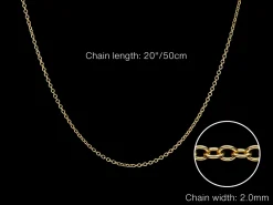 9ct Yellow Gold 2.0mm Oval Trace Chain 20