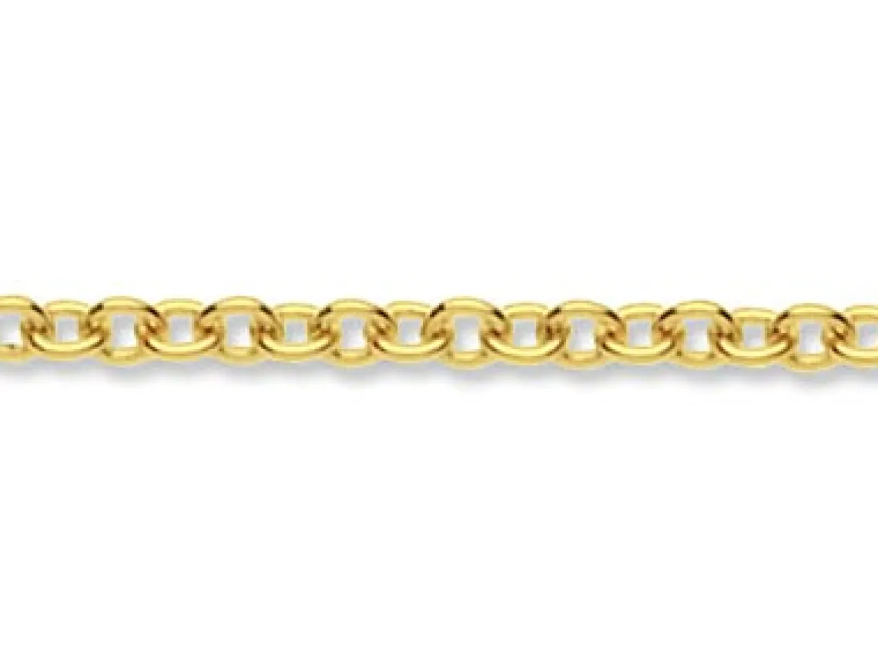 9ct Yellow Gold 2.0mm Oval Trace Chain Loose Unhallmarked