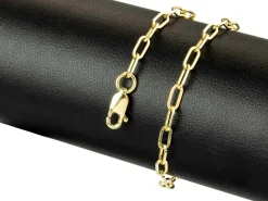 9ct Yellow Gold 2.5mm Paperclip Trace Bracelet 7.5