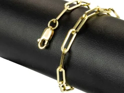 9ct Yellow Gold 3.9mm Paperclip Trace Bracelet 7.5