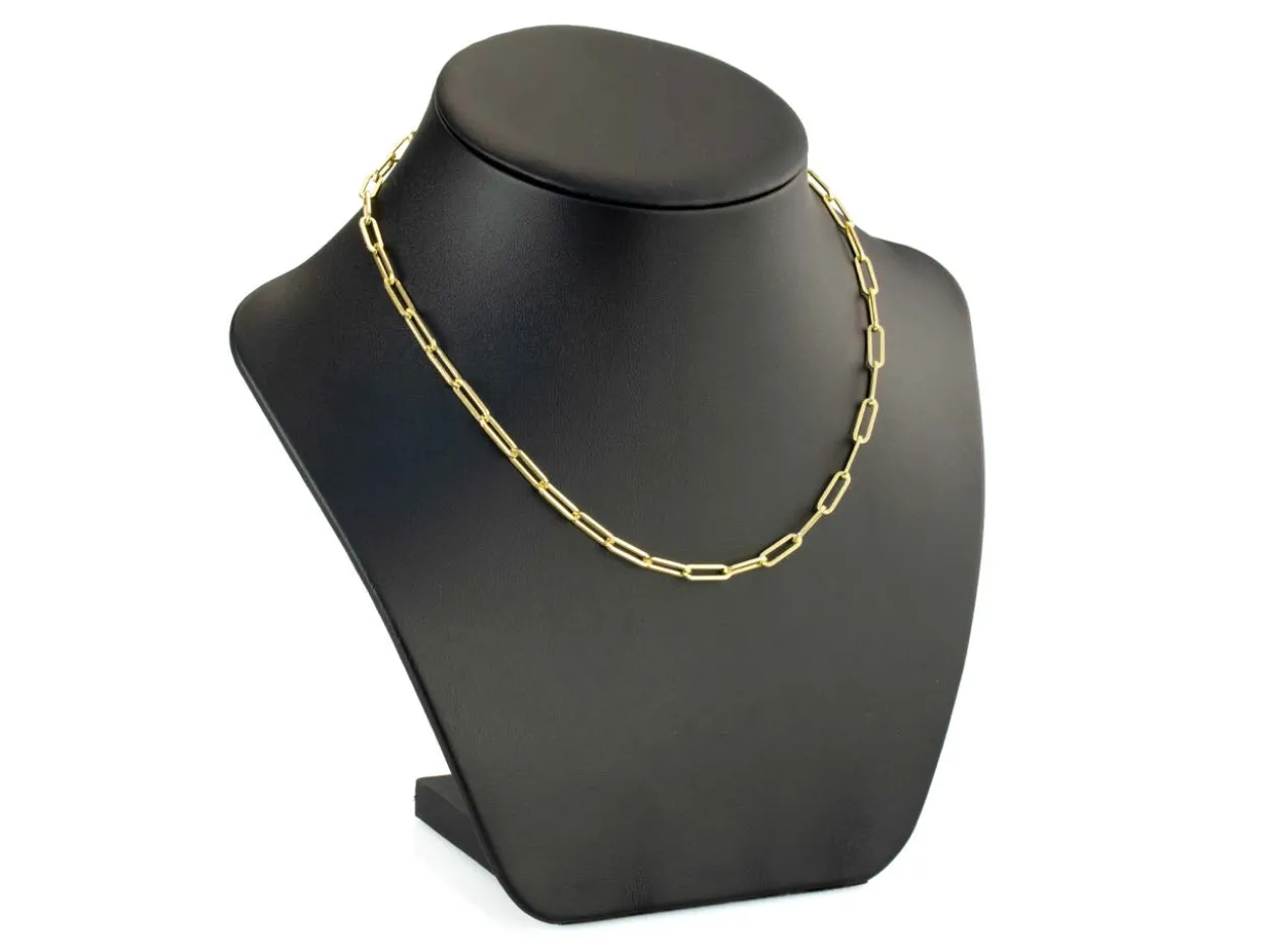 9ct Yellow Gold 3.9mm Paperlclip Trace Chain 16"/40cm Hallmarked