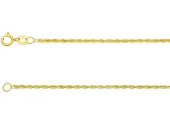 9ct Yellow Gold 1.2mm Prince Of Wales Rope Chain 18"/45cm Hallmarked