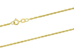 9ct Yellow Gold 1.2mm Prince Of Wales Rope Chain 18"/45cm Hallmarked